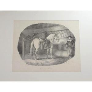 Théodore Géricault (1791-1824) – Cheval d'Hanovre – Lithographie originale, 1822