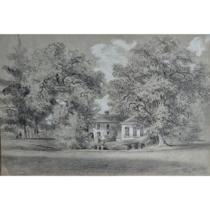 Alphonse Reigler – La Géronstère In Spa – Drawing Signed And Dated 1883