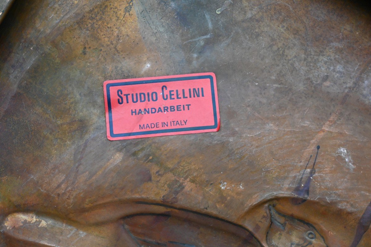 Italian Copper Wall Panel From Studio Cellini, 1950s-photo-3