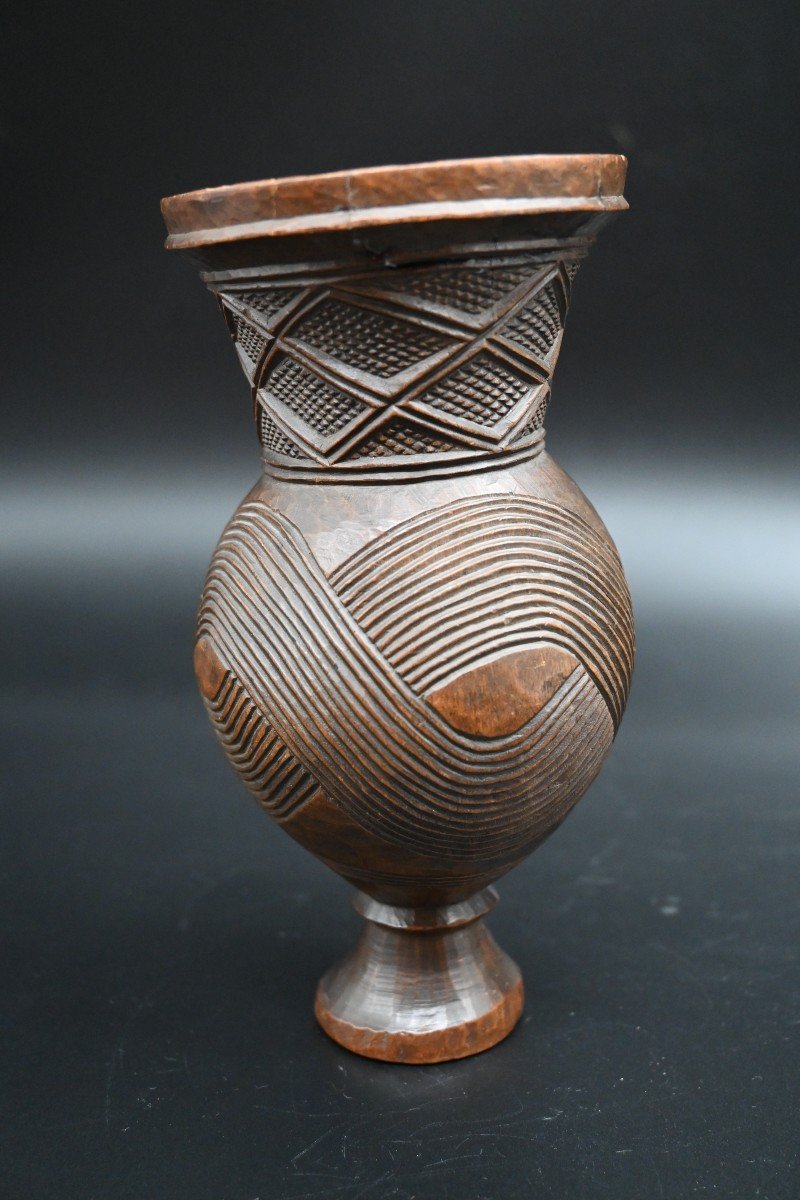 African Wooden Cup Kingdom Of Kuba, Dr Congo-photo-3