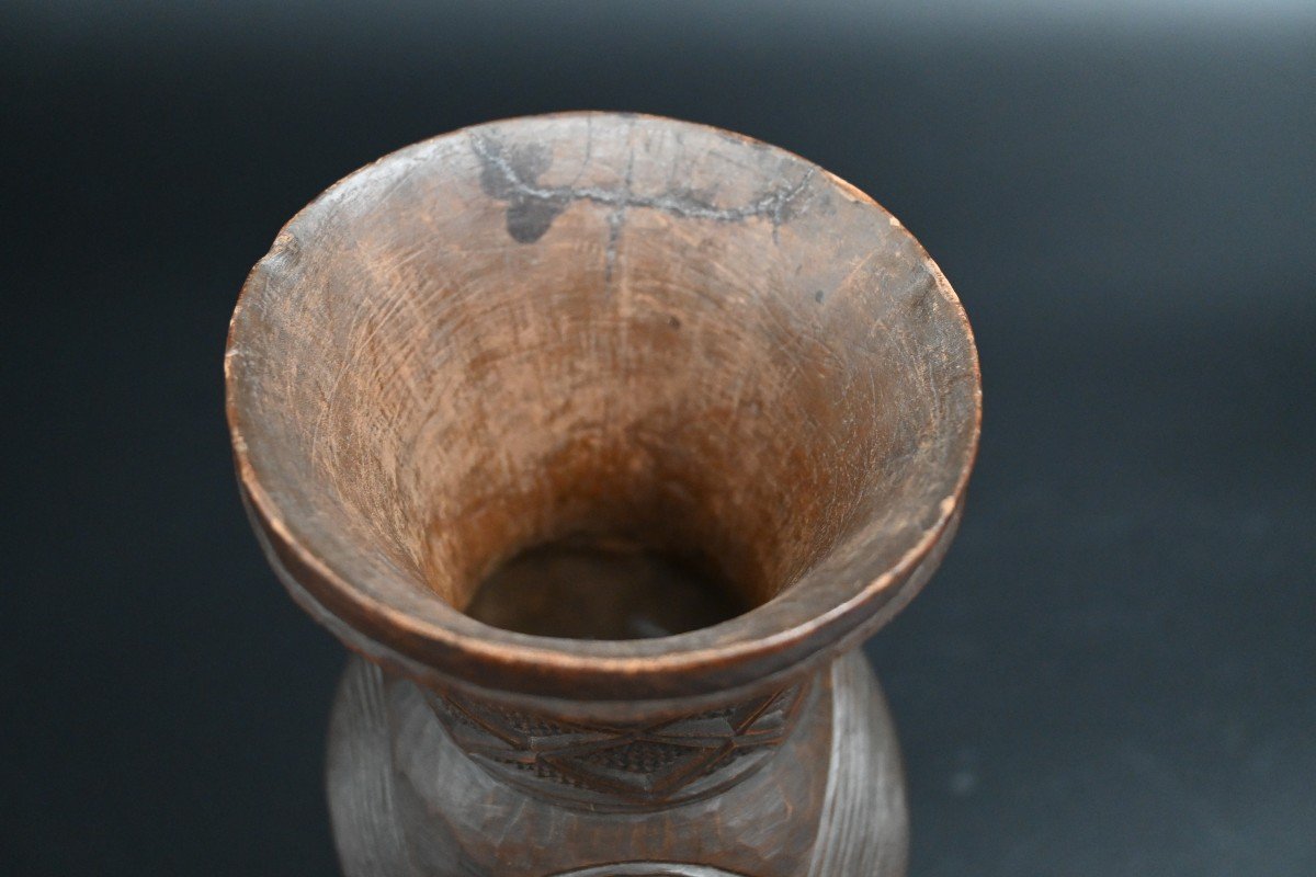 African Wooden Cup Kingdom Of Kuba, Dr Congo-photo-4