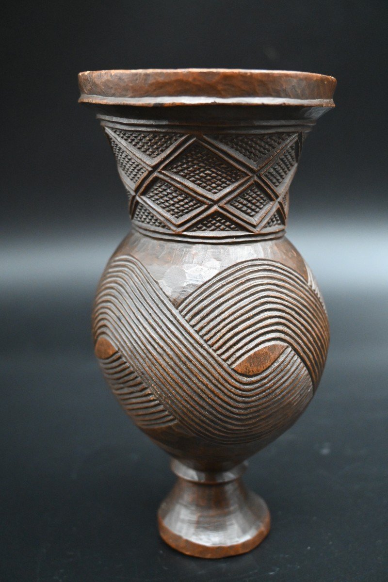 African Wooden Cup Kingdom Of Kuba, Dr Congo