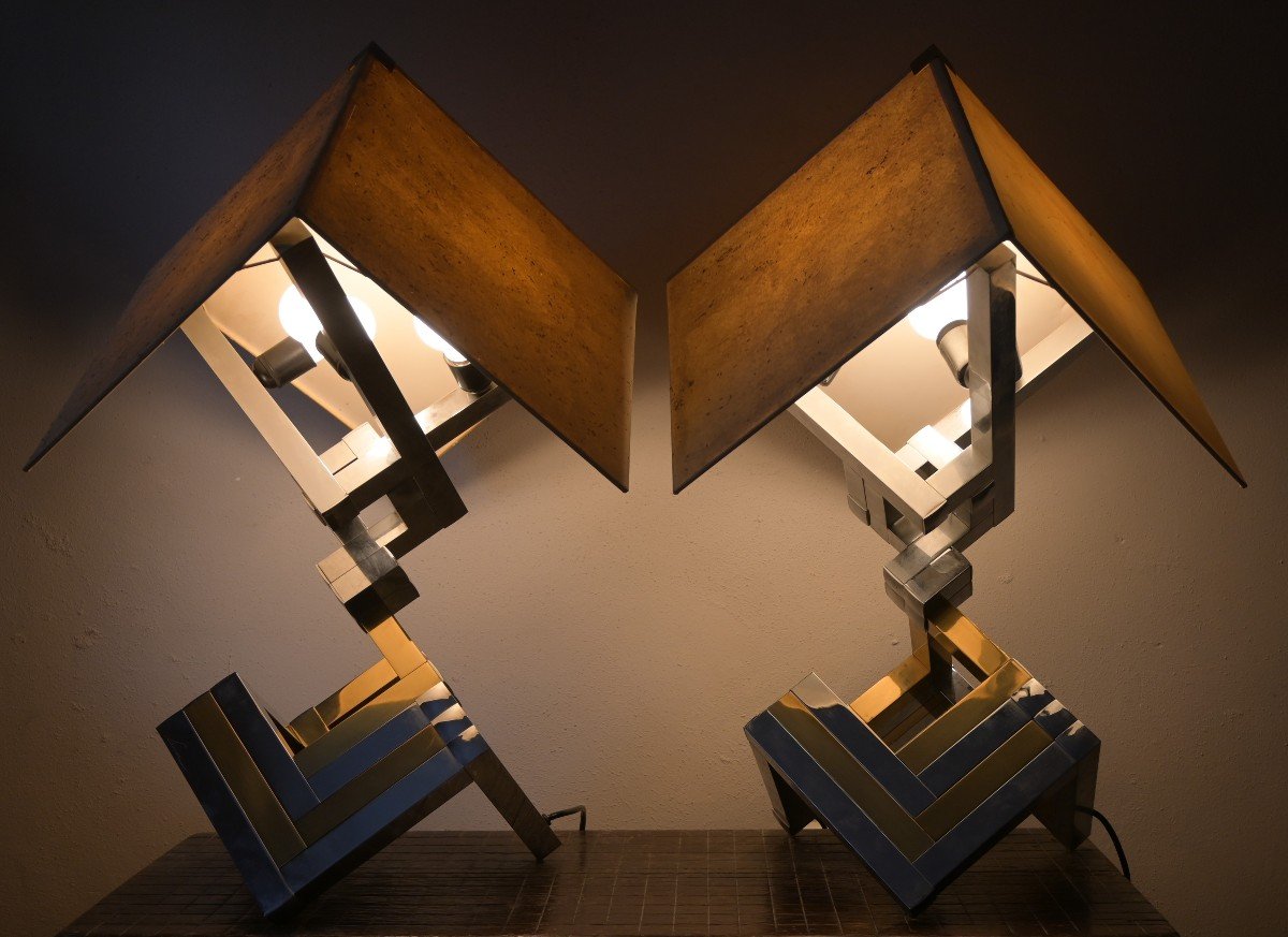 Paire De Grandes Lampes Par Lumica à Barcelone, Espagne, époque 1970-photo-2