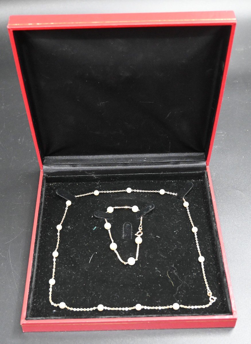 Necklace With 18k Gold Bracelet With Pearls-photo-3