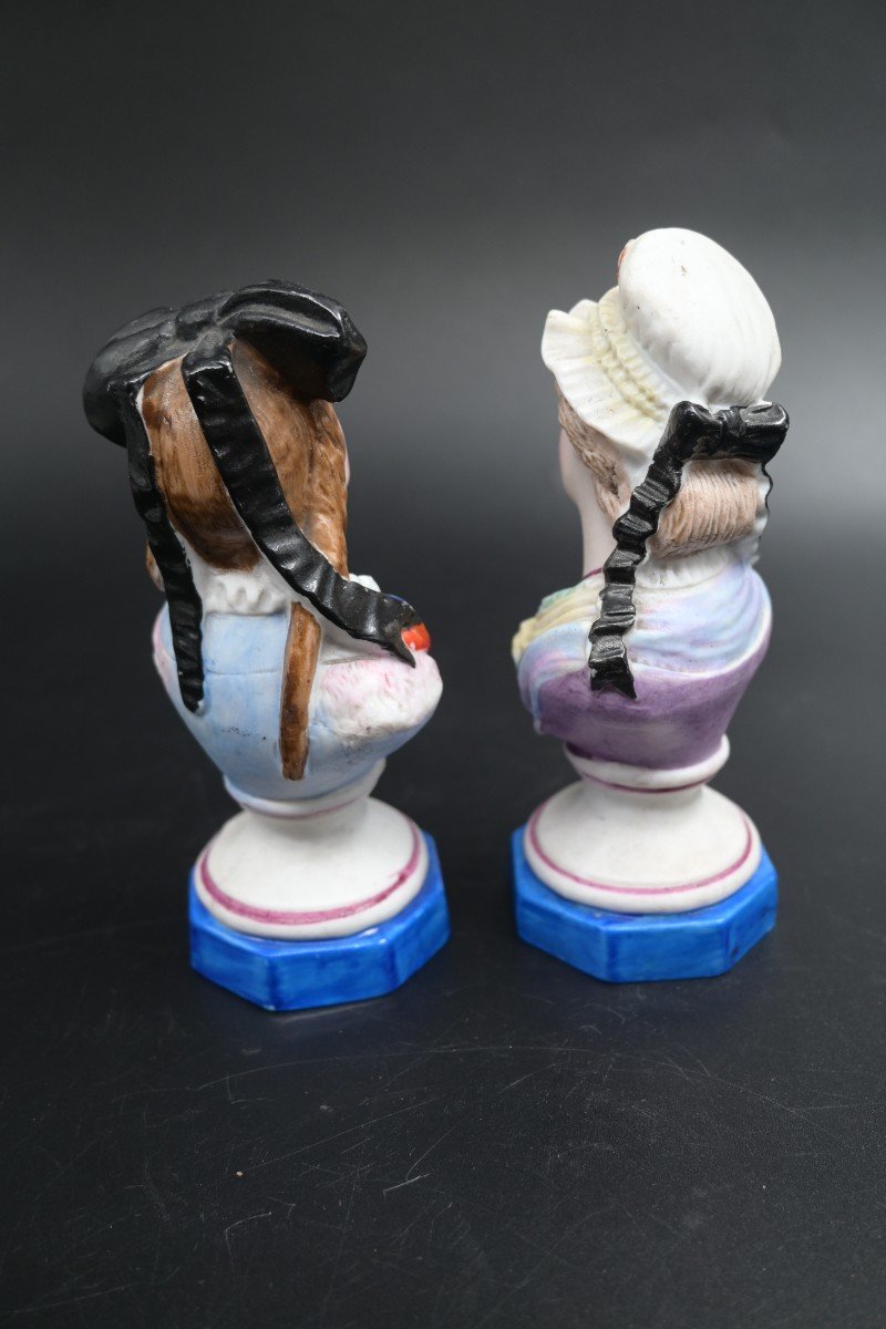 "the Amazons Of The Revolution" 2 Porcelain Busts, French History-photo-4