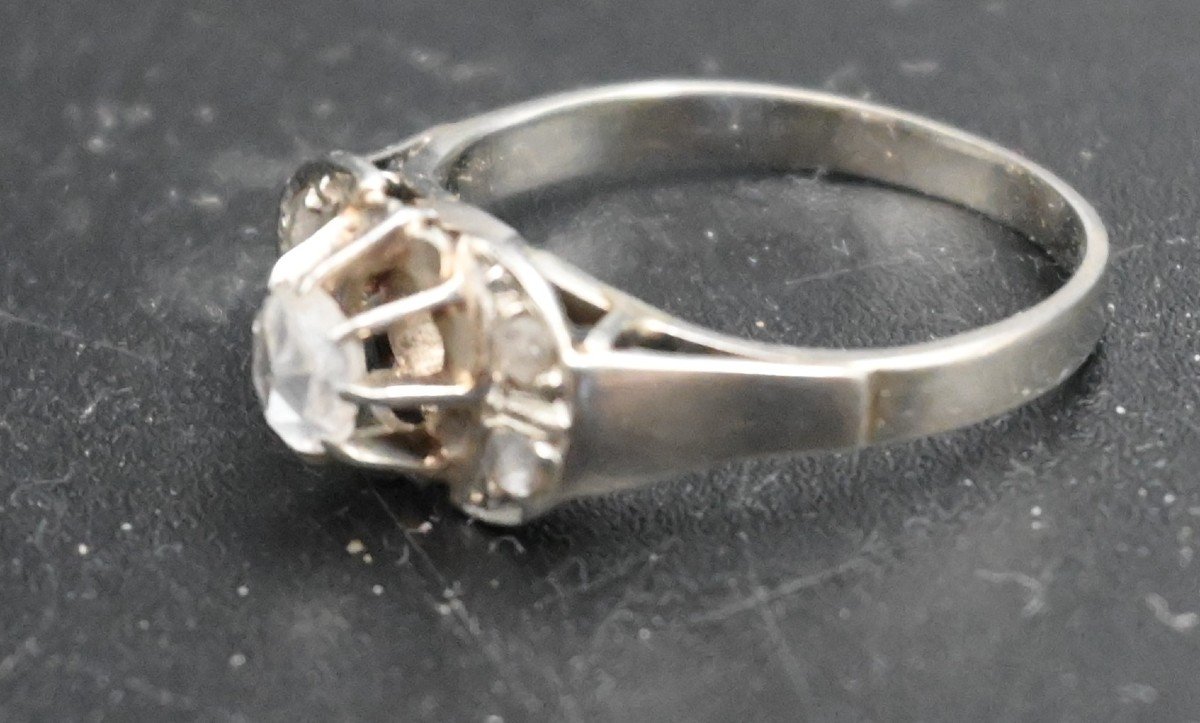 Bague Or Blanc 18 Carats Avec  Diamants-photo-3