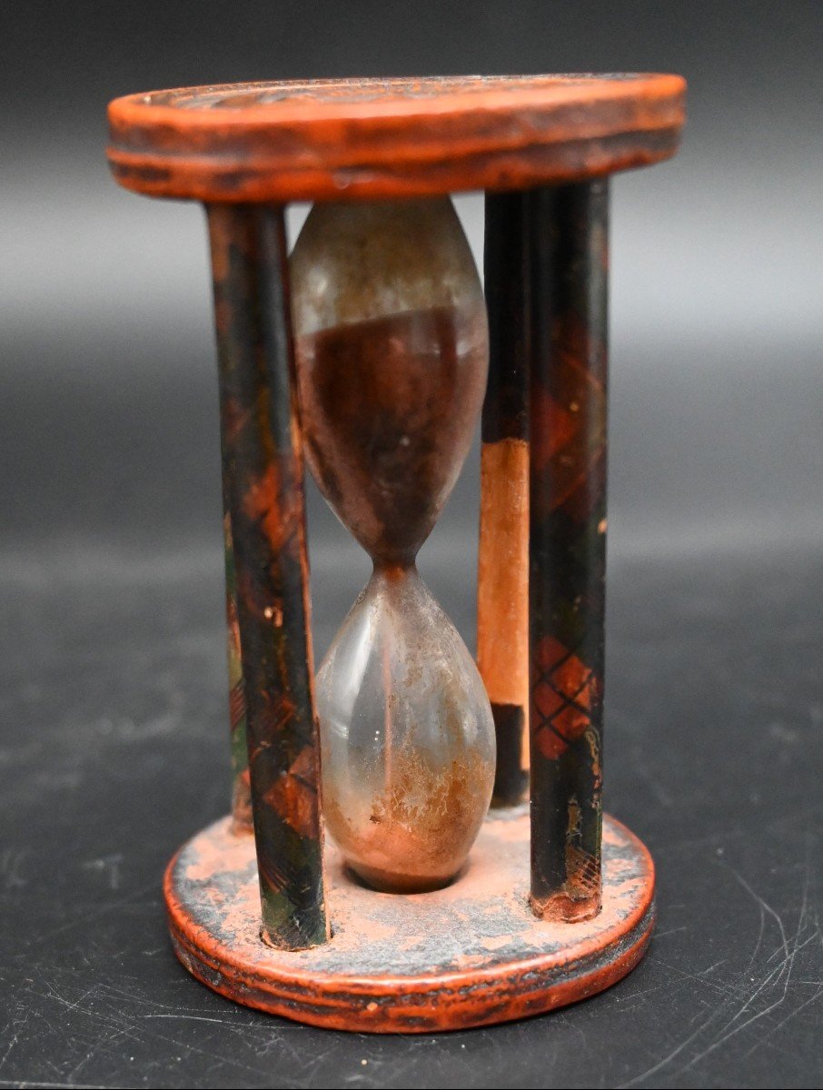 Hourglass 19 Th Century In Wood And Blown Glass-photo-4