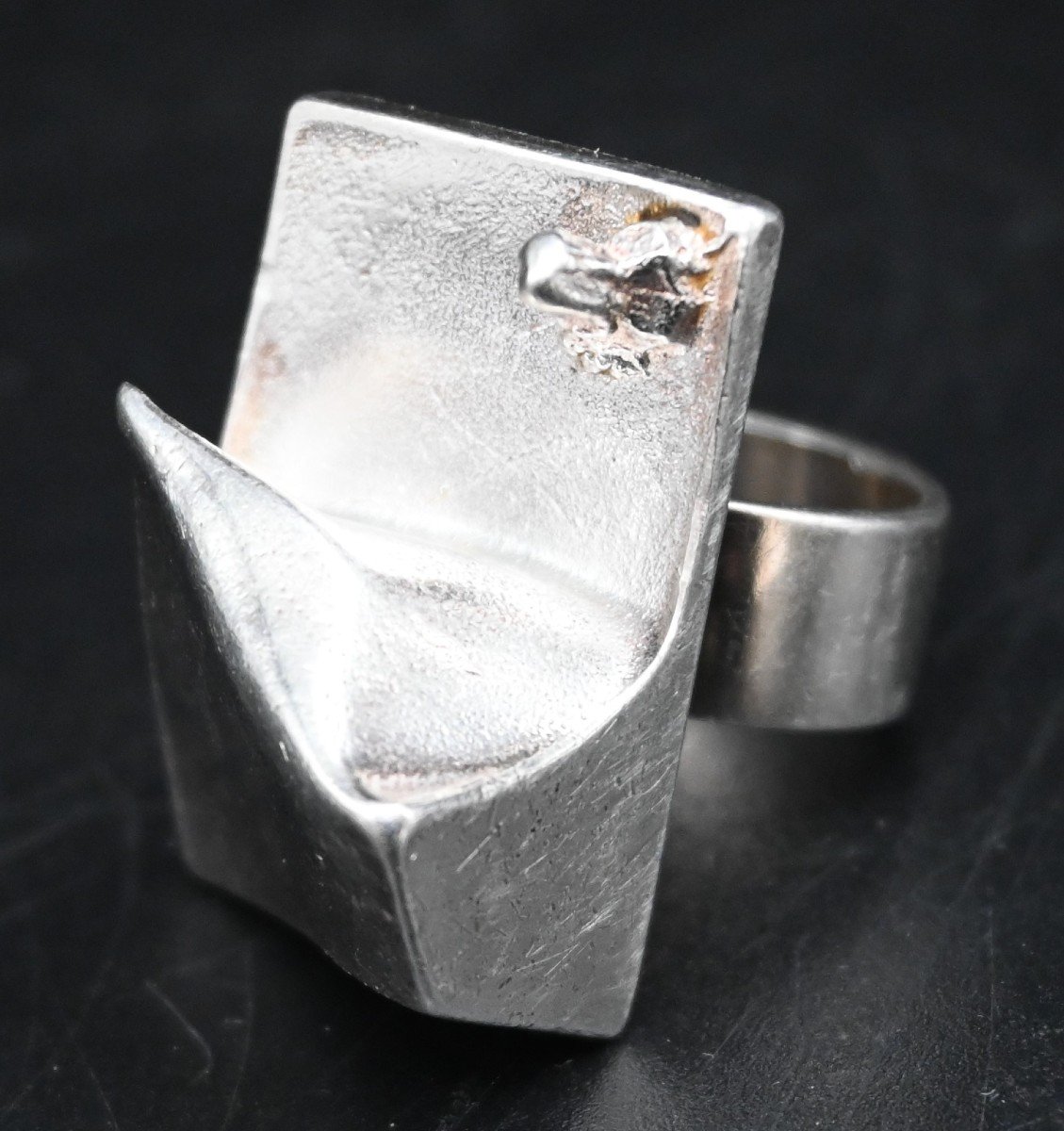 Lapponia By Bjorn Weckstrom - A 'space Series' Silver Ring-photo-4