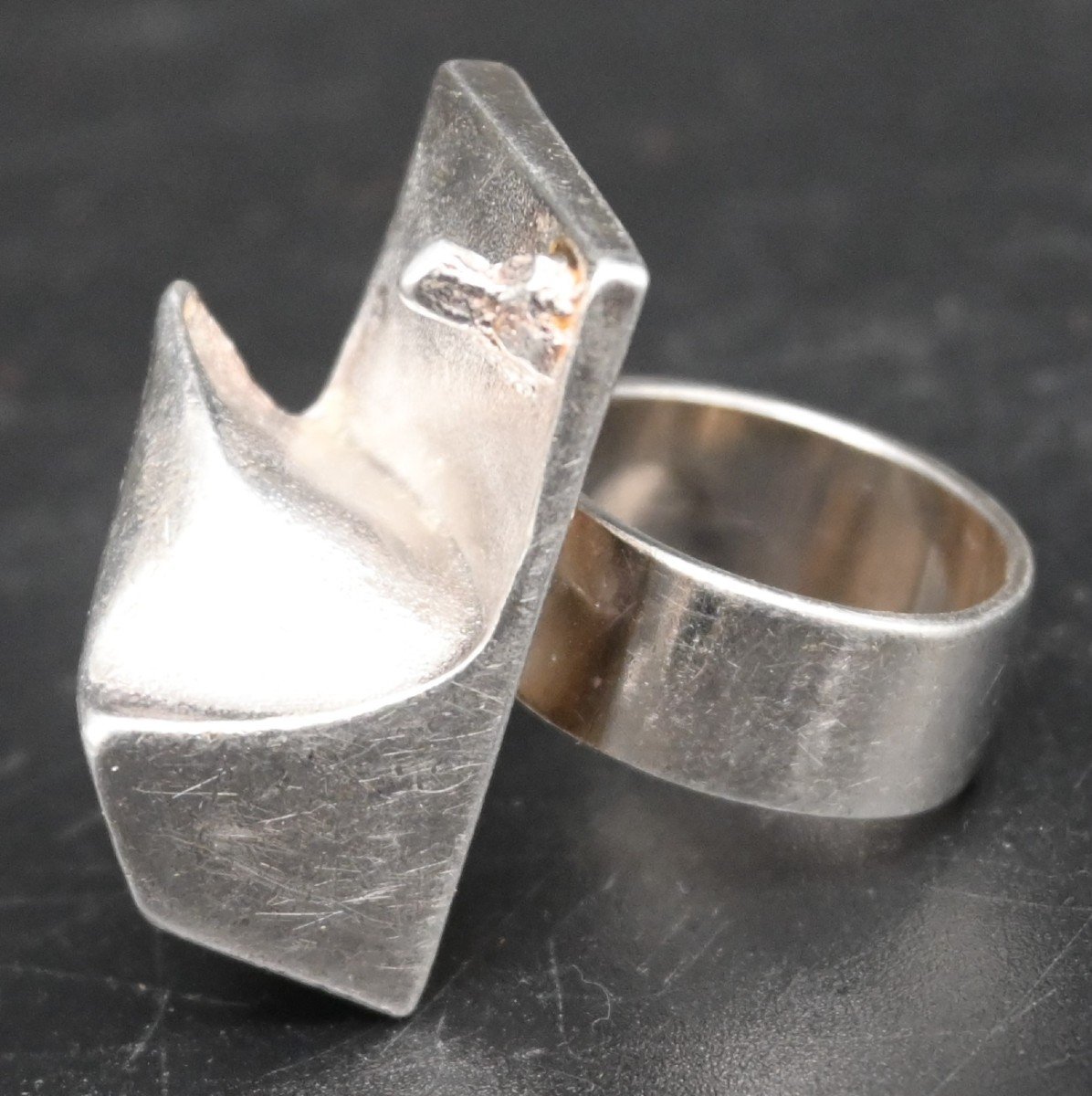 Lapponia By Bjorn Weckstrom - A 'space Series' Silver Ring-photo-5