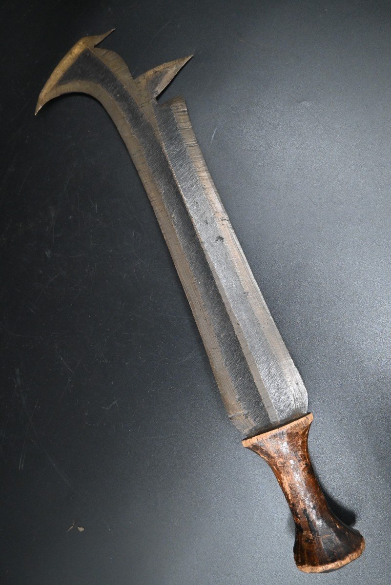 Prestige Knife With Asymmetric Heavy Brass Blade From The Konda Tribe, Dr Congo