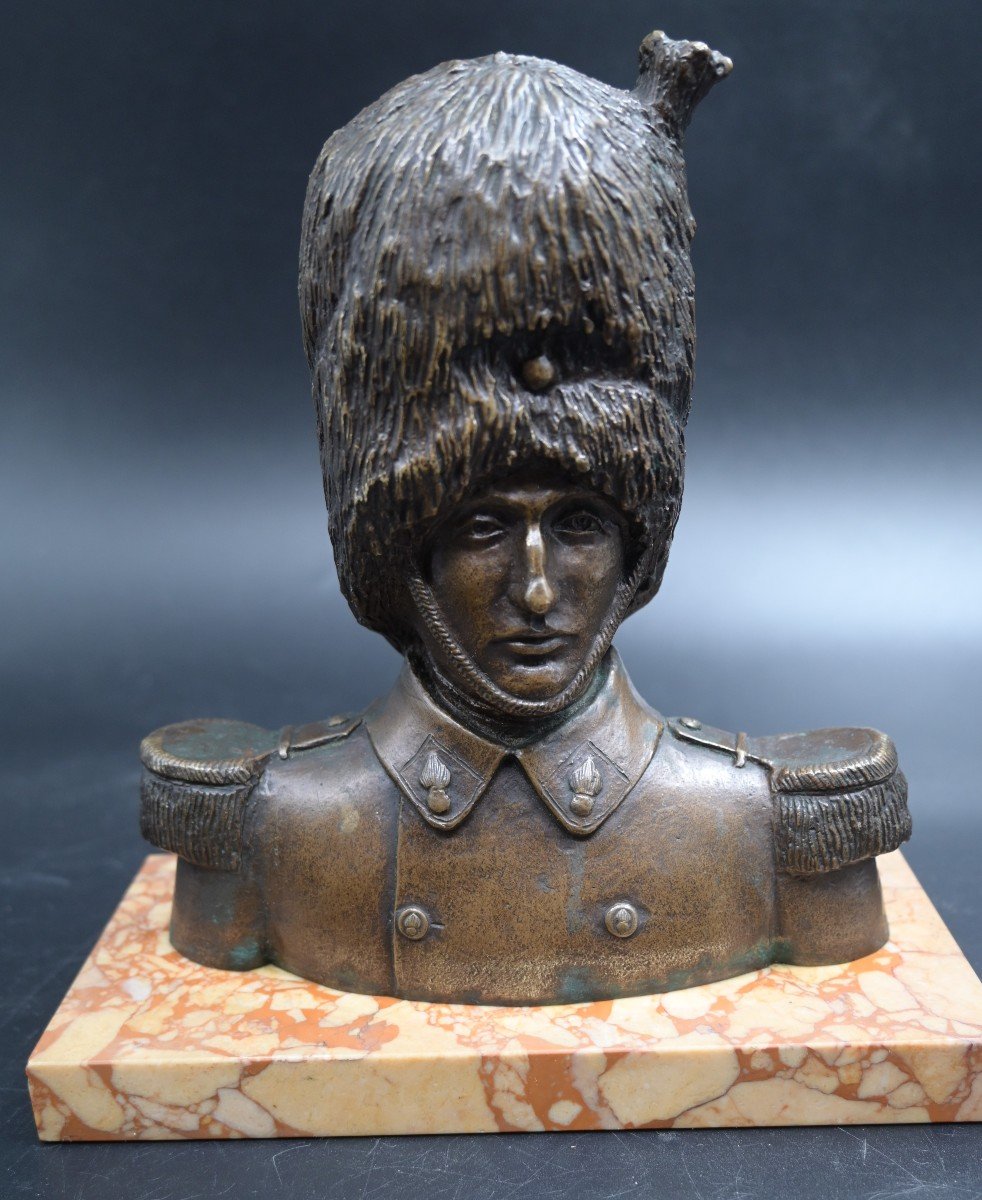 Bronze Bust Of A Grenadier
