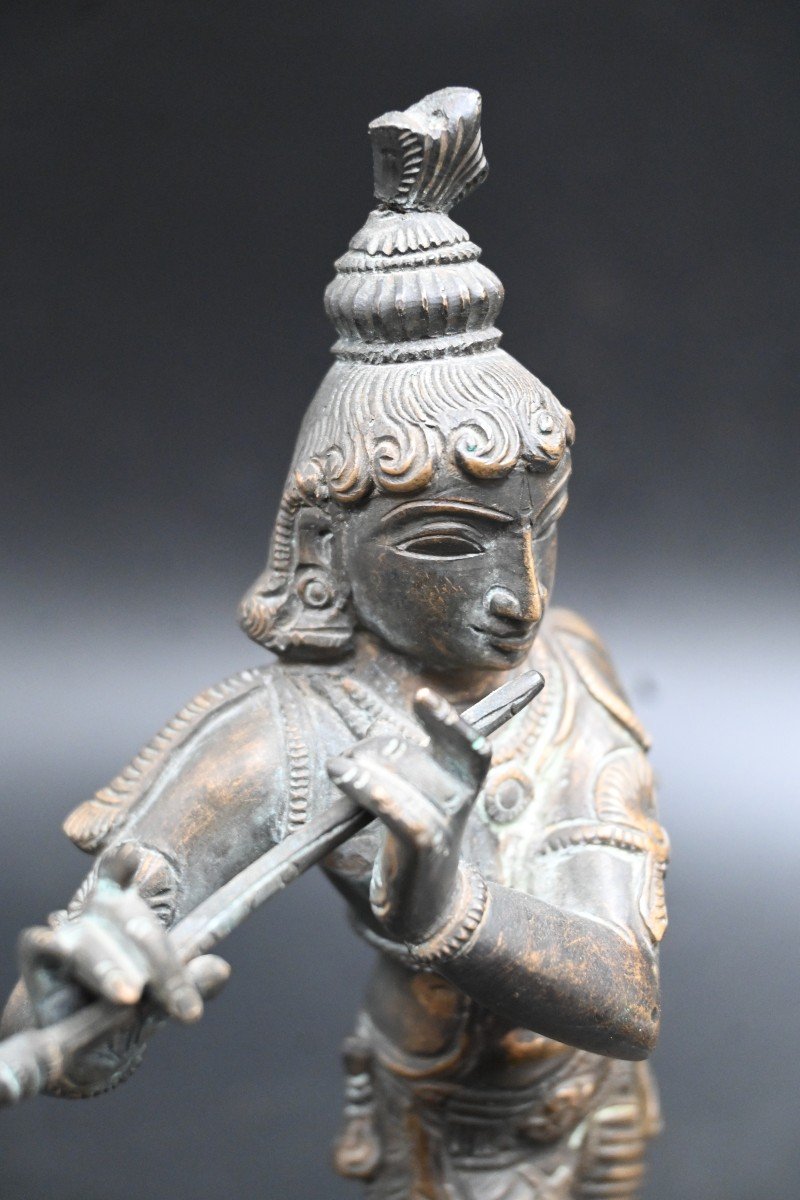 Old Statuette Of The Goddess Shiva In Bronze XIXth Century-photo-2