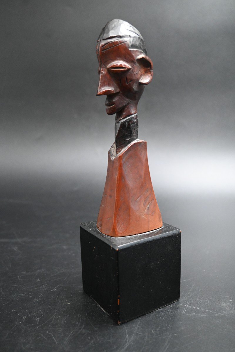 Statue / Buste De La Tribu Yaka, Rd Congo-photo-2