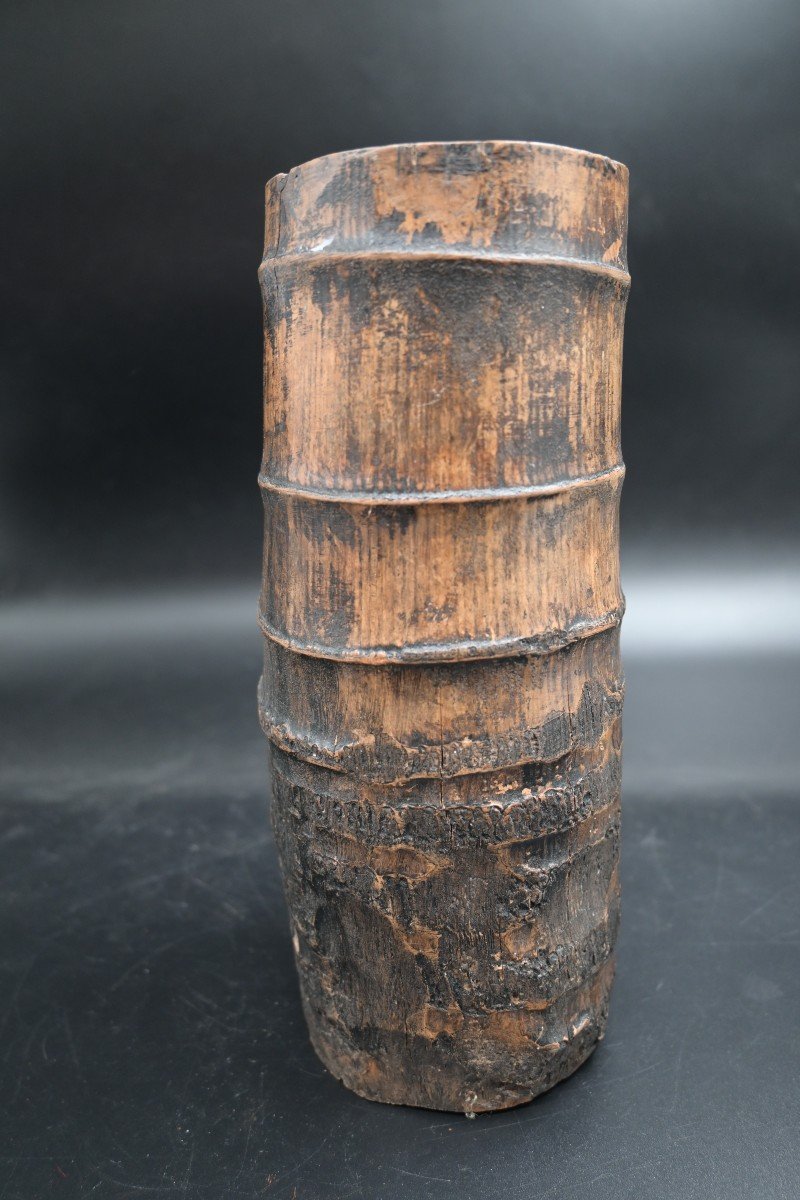 Pot à Pinceaux En Bambou Chine, Période Qing 19éme Siécle-photo-3