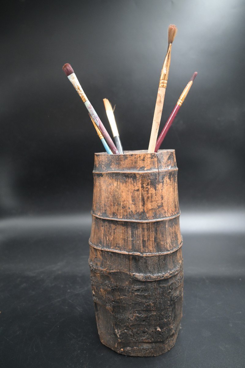 China Bamboo Brush Pot, Qing Period 19th Century