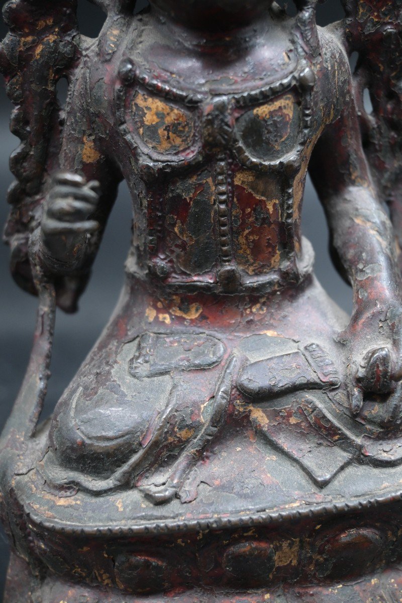 Seated Buddha In Bronze, Ming Period, China - 17th Century-photo-2
