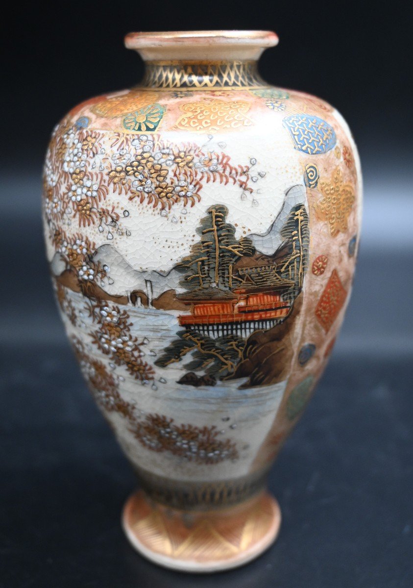 Beautiful Quality Old Japanese Satsuma Vase,-photo-2