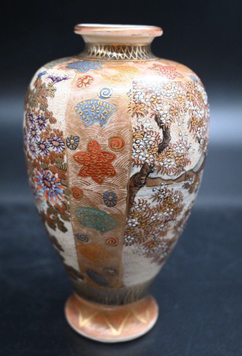 Beautiful Quality Old Japanese Satsuma Vase,-photo-4