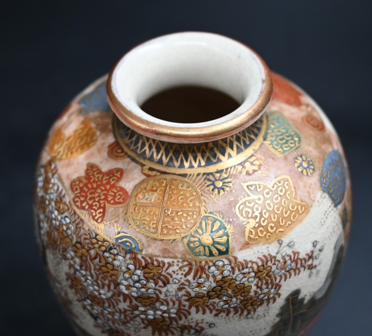 Beautiful Quality Old Japanese Satsuma Vase,-photo-2