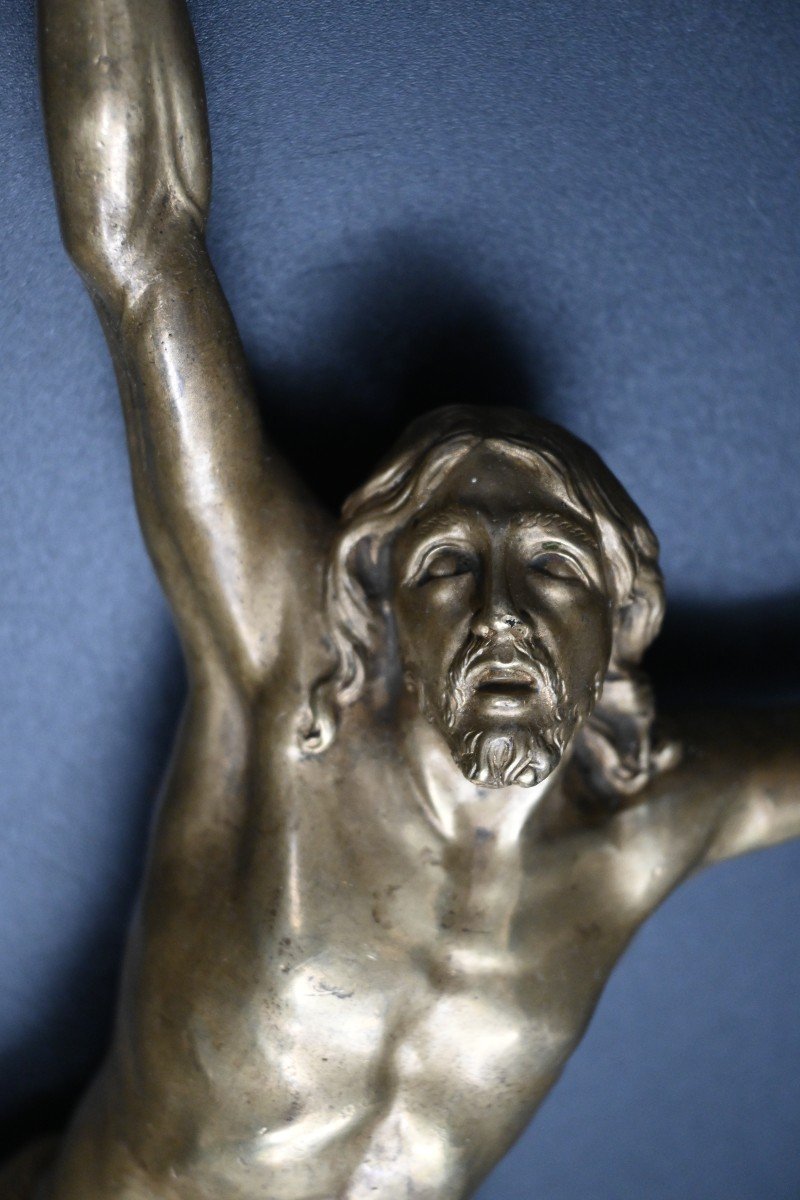 Large Christ In Bronze - Corpus Christi - Crucifix - XVIIth Century-photo-4
