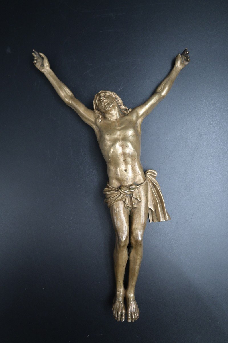 Large Christ In Bronze - Corpus Christi - Crucifix - XVIIth Century