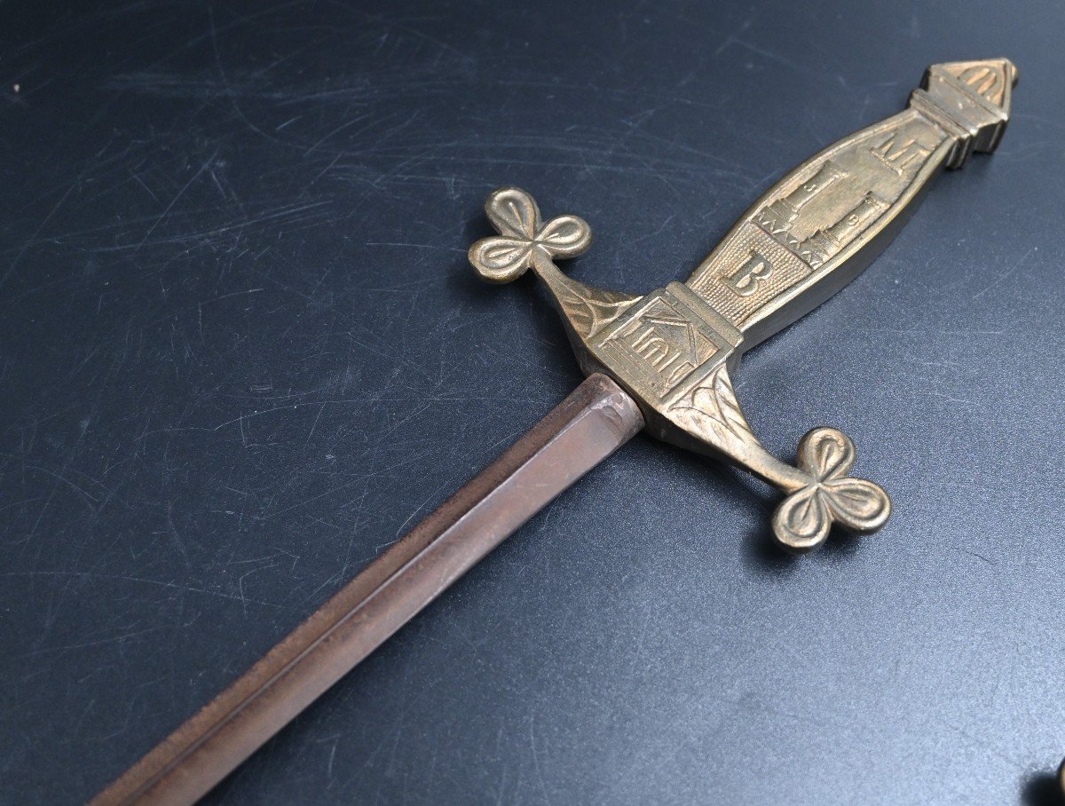 Freemasonry Pair Of Ritual Swords From France 19th Century-photo-3