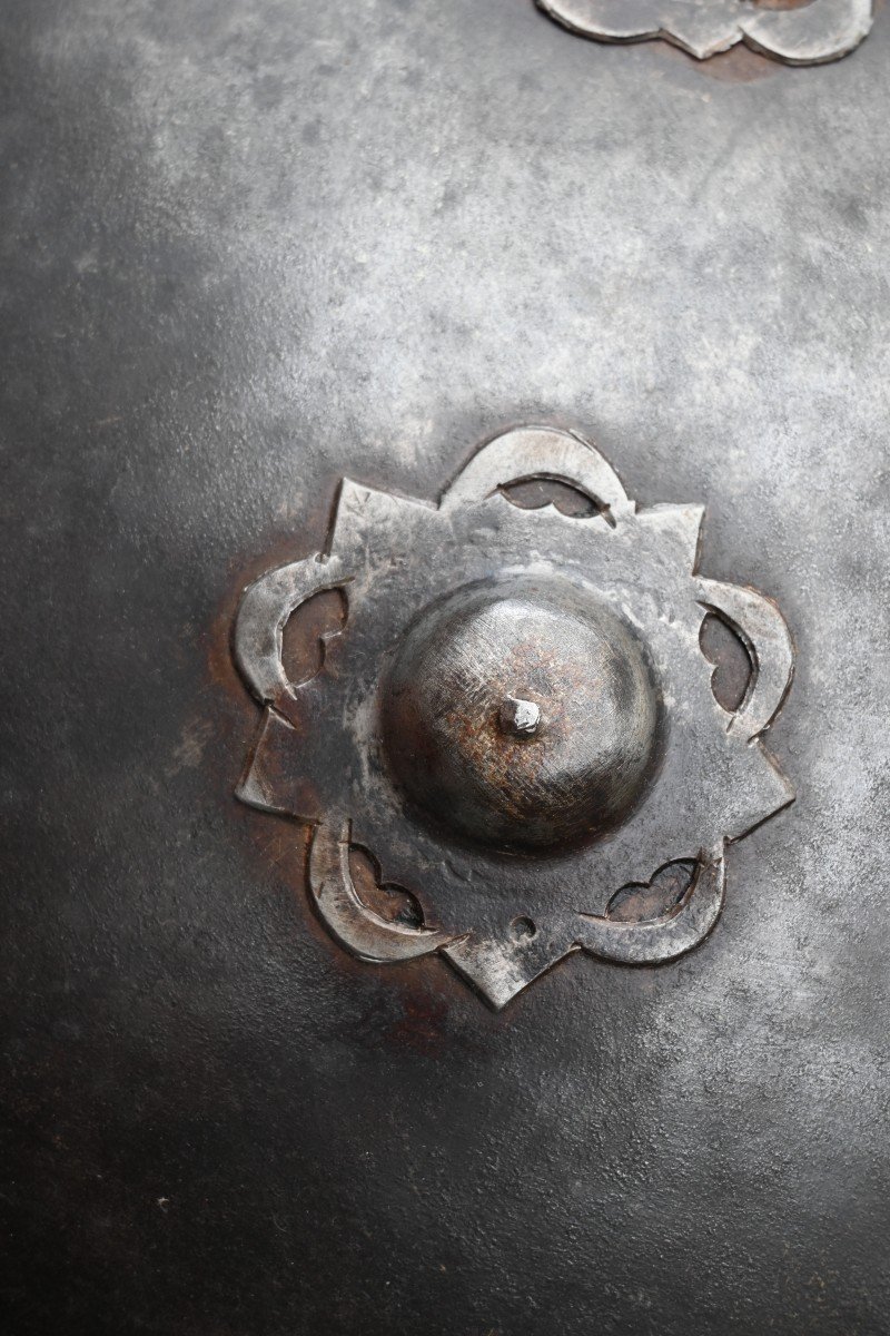 Antique Qajar Ottoman Persian Steel Shield, 19th Century-photo-3