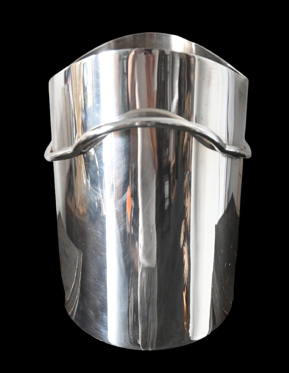 Silver Plated Champagne Bucket, Italian Design From Bora's (1950-1974)-photo-3