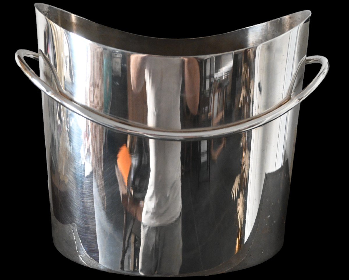 Silver Plated Champagne Bucket, Italian Design From Bora's (1950-1974)-photo-4