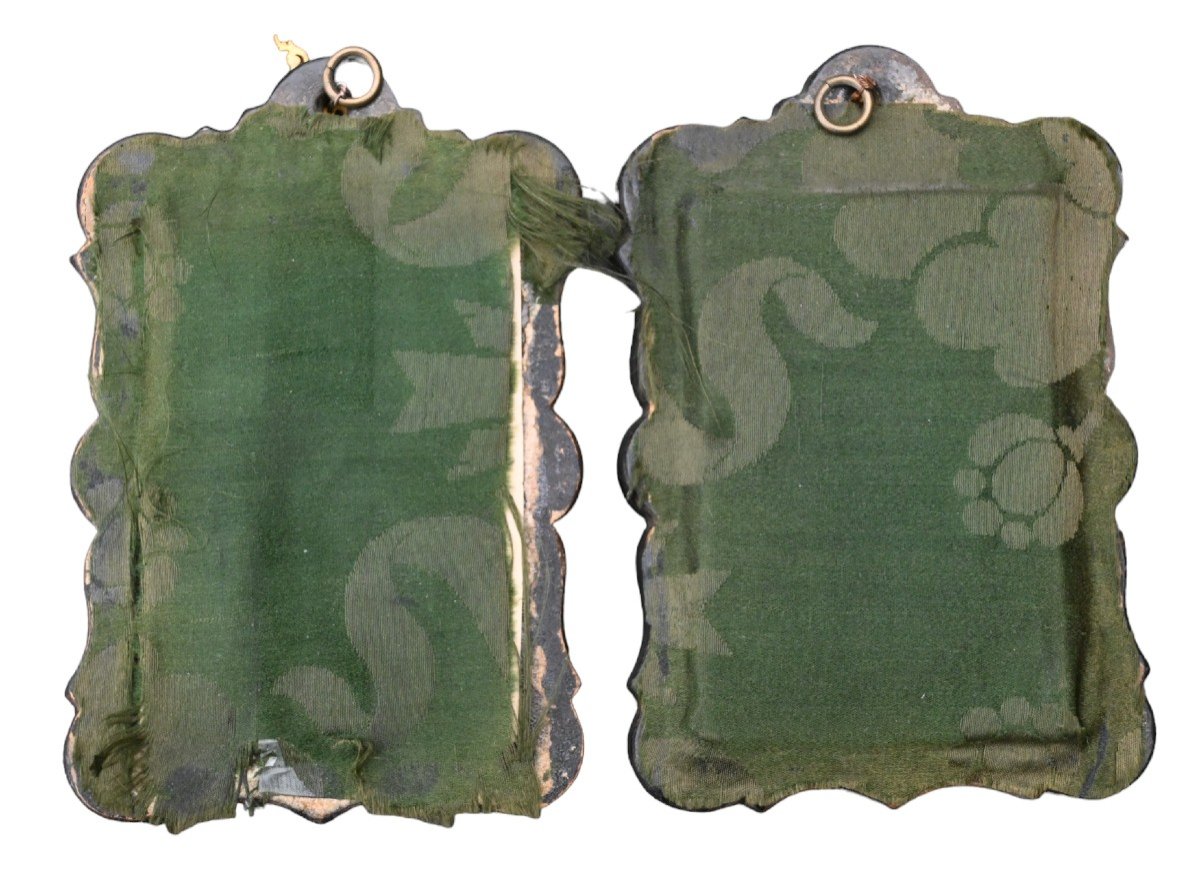 Paire De Miniatures, 1ère Reine De Belgique, Louise d'Orléans, 1830-photo-2