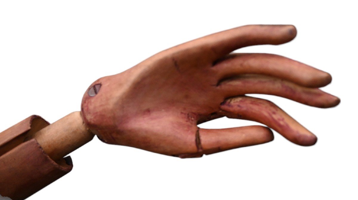 Paire De Bras Articulés d'Un Mannequin En Bois-photo-2