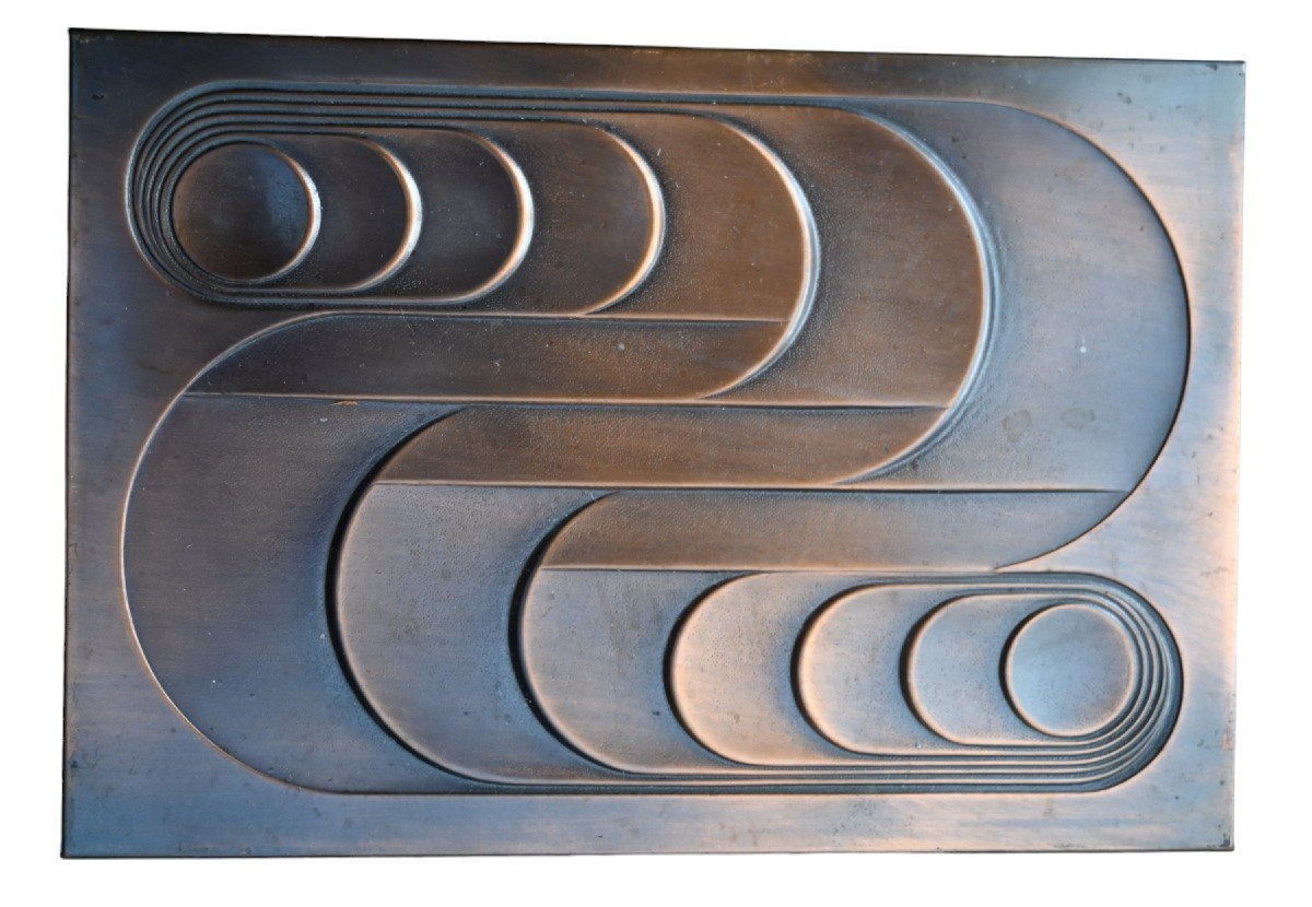 Decorative Box In Embossed Iron  Dinanderie, France, 1970s-photo-2