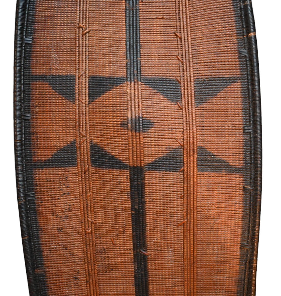 Antique African Fiber War Shield From The Ngbandi Tribe, Ubangi (dr Congo)-photo-3