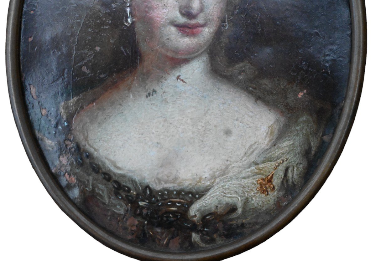 Tableau, Portrait Du XVIIIe Siècle De l'Impératrice Marie-thérèse d'Autriche Peint Sur Cuivre-photo-3