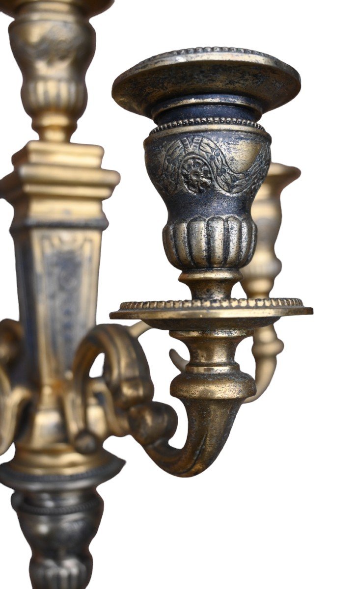 Large Table Candlestick In Gilded Silver-photo-4