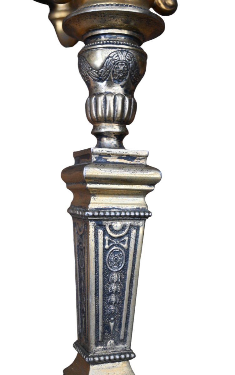Large Table Candlestick In Gilded Silver-photo-2