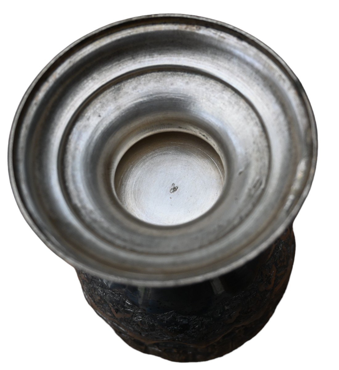 Museum Quality Antique Islamic Qajar Indo-persian Silver Vase-photo-6