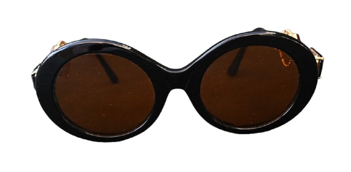 Moschino Par Persol M253 Lunettes De Soleil Rare  Lady Gaga Vintage Noires à Bijoux, 1990-photo-4