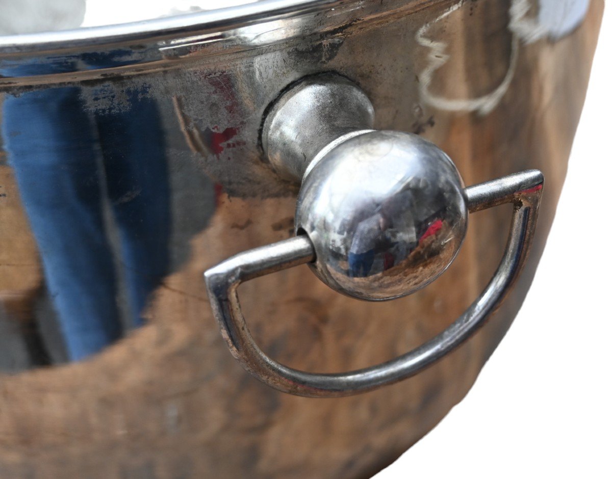 Very Large Champagne Bucket In Silver Metal, Frerejean Freres-photo-4