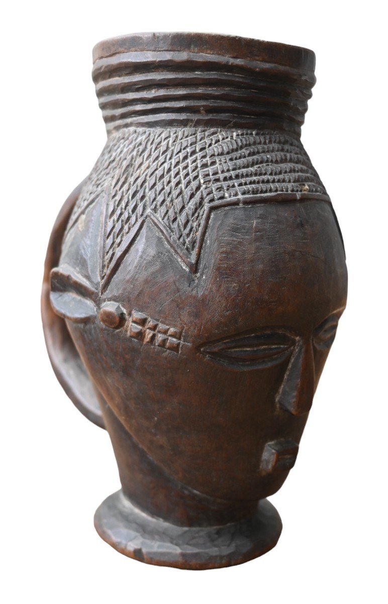 African Wooden Cup Kingdom Of Kuba, Dr Congo-photo-3