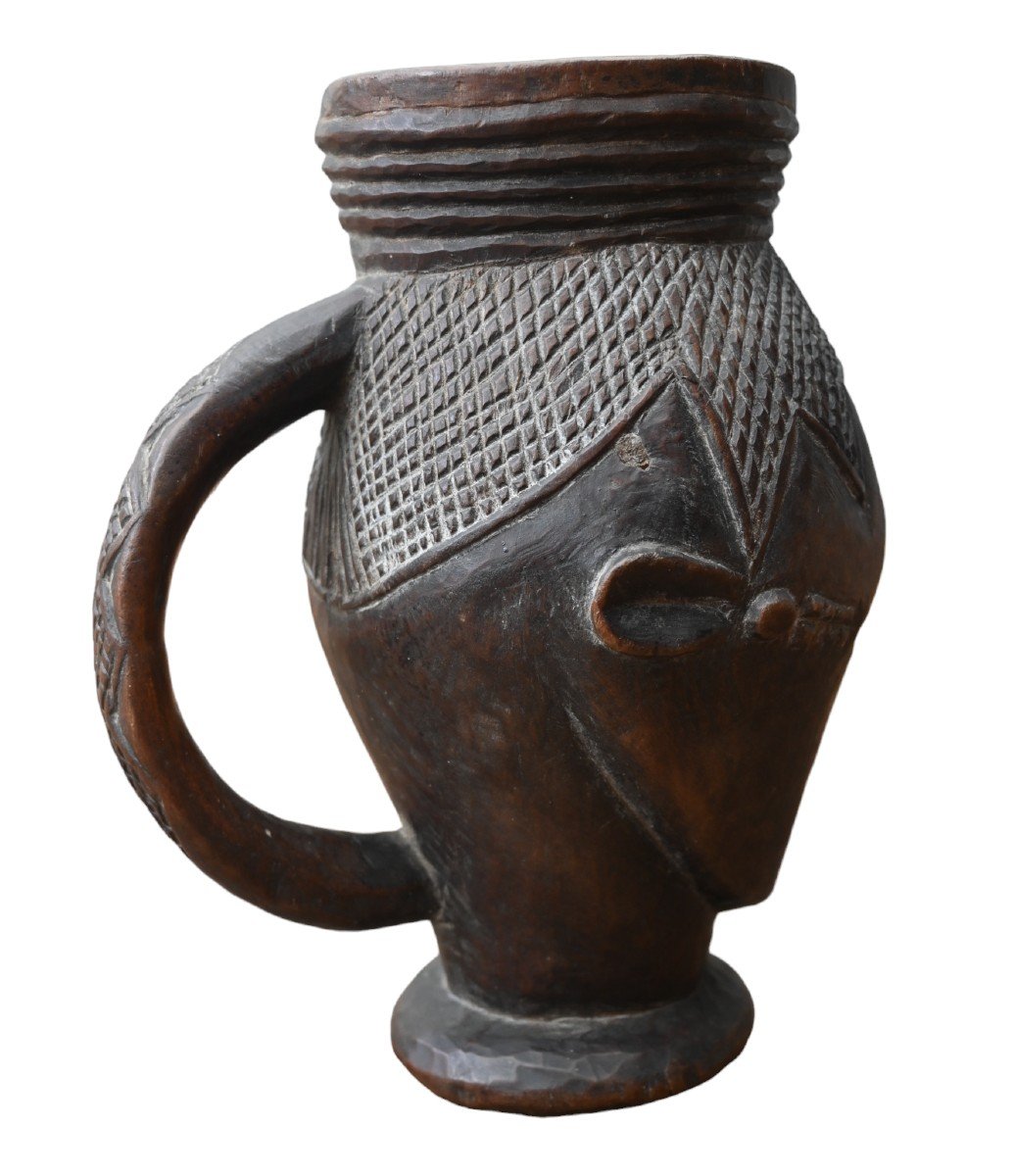 African Wooden Cup Kingdom Of Kuba, Dr Congo-photo-4