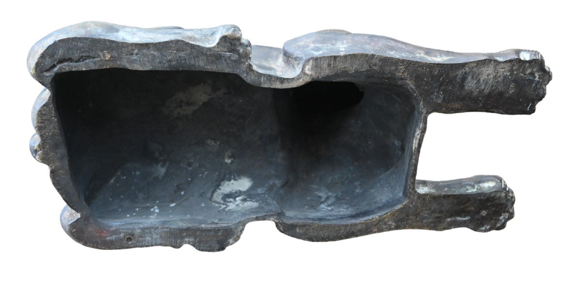 Paire De Grandes Statues De Sphinx En Bronze-photo-1