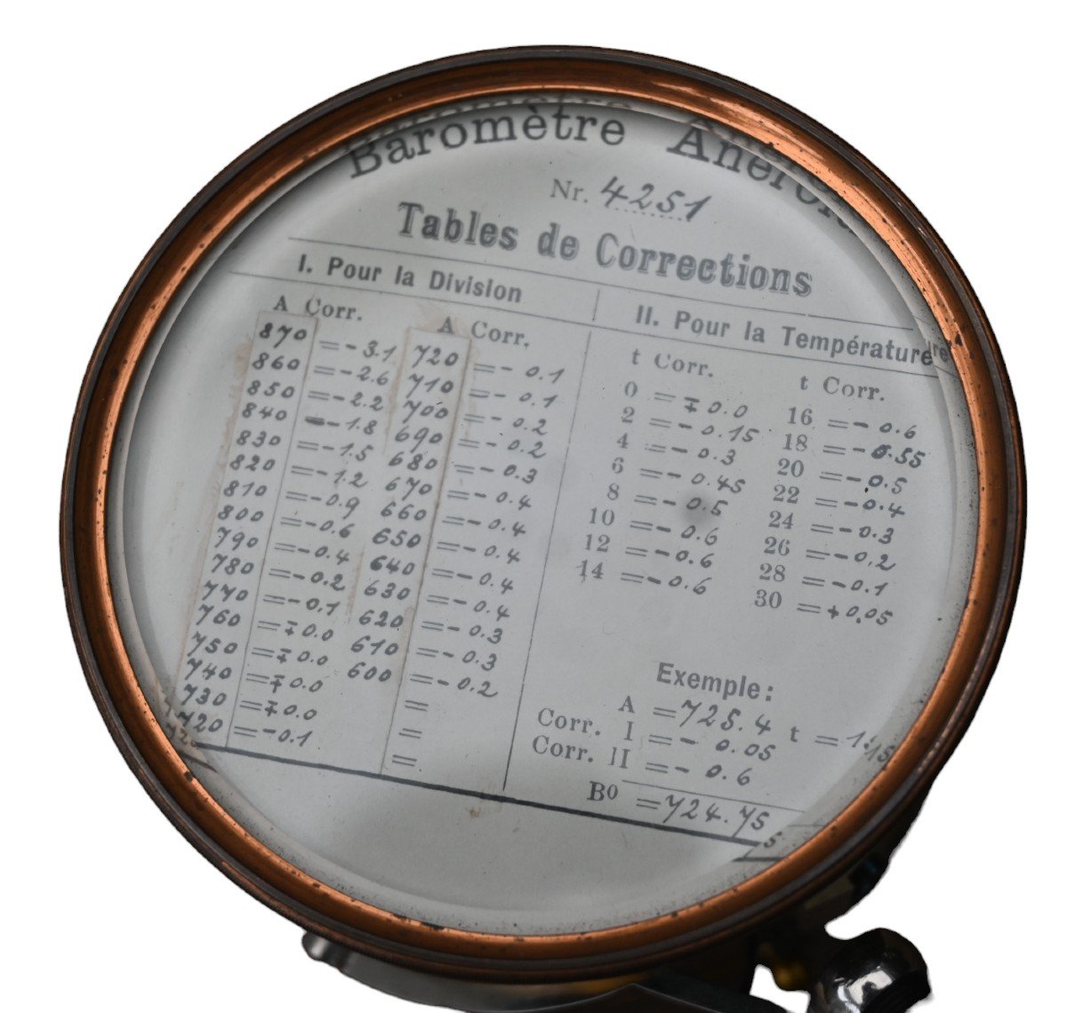 Very Rare Old Pocket Aneroid Barometer, Marked Lz Paris-photo-4