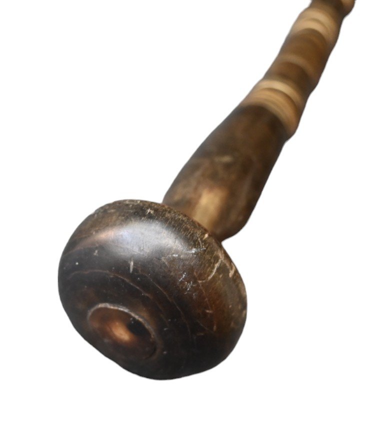 Canne Antique De Defense, Corne Empilée, XIXème Siècle-photo-2