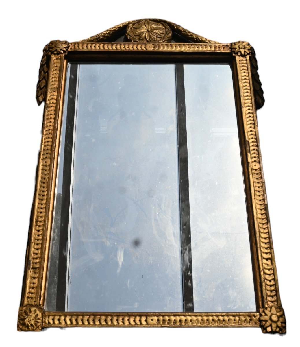  French Carved And Gilded Wood Mirror 18th, L XVI