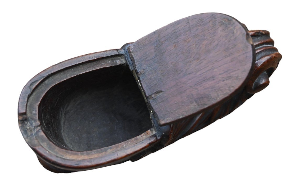Chaussure Tabatière En Bois, 19 éme Siécle-photo-3