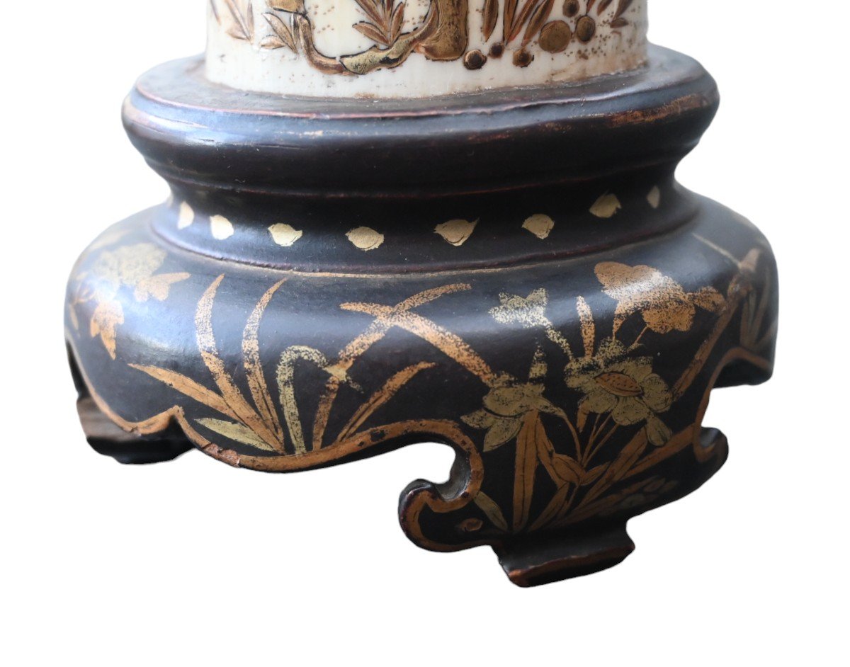 Japon époque Meiji 1868-1912 Pot à Pinceaux Avec Laque Dorée-photo-1