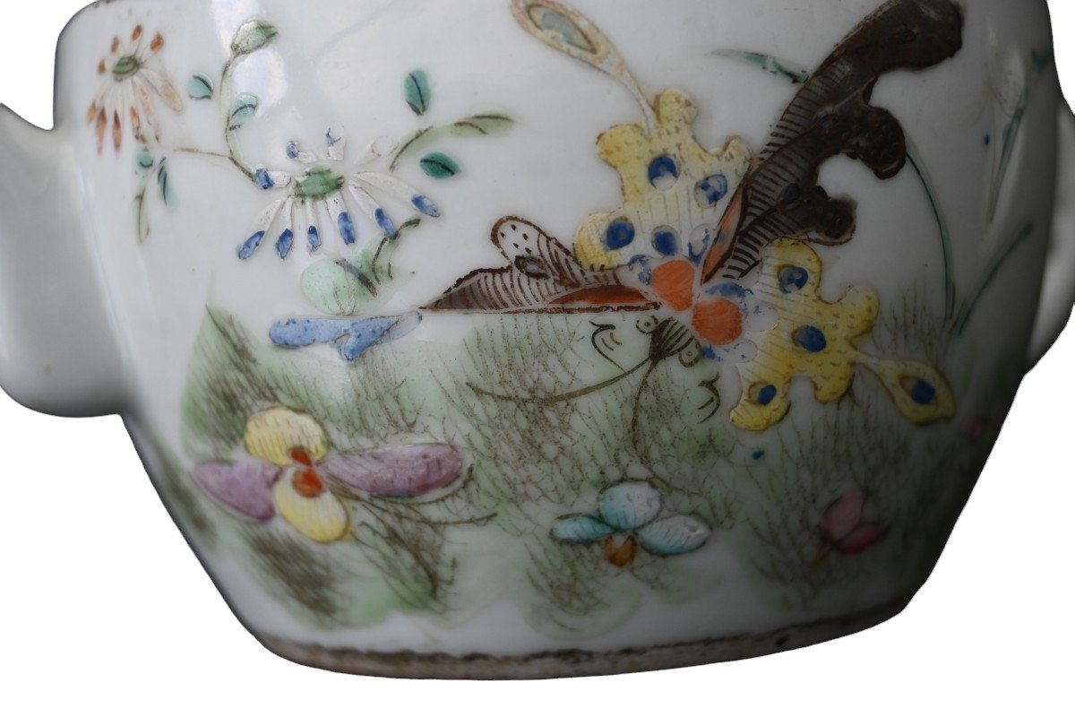 Old Chinese Tongzhi Porcelain Teapot Marked And Vintage-photo-6