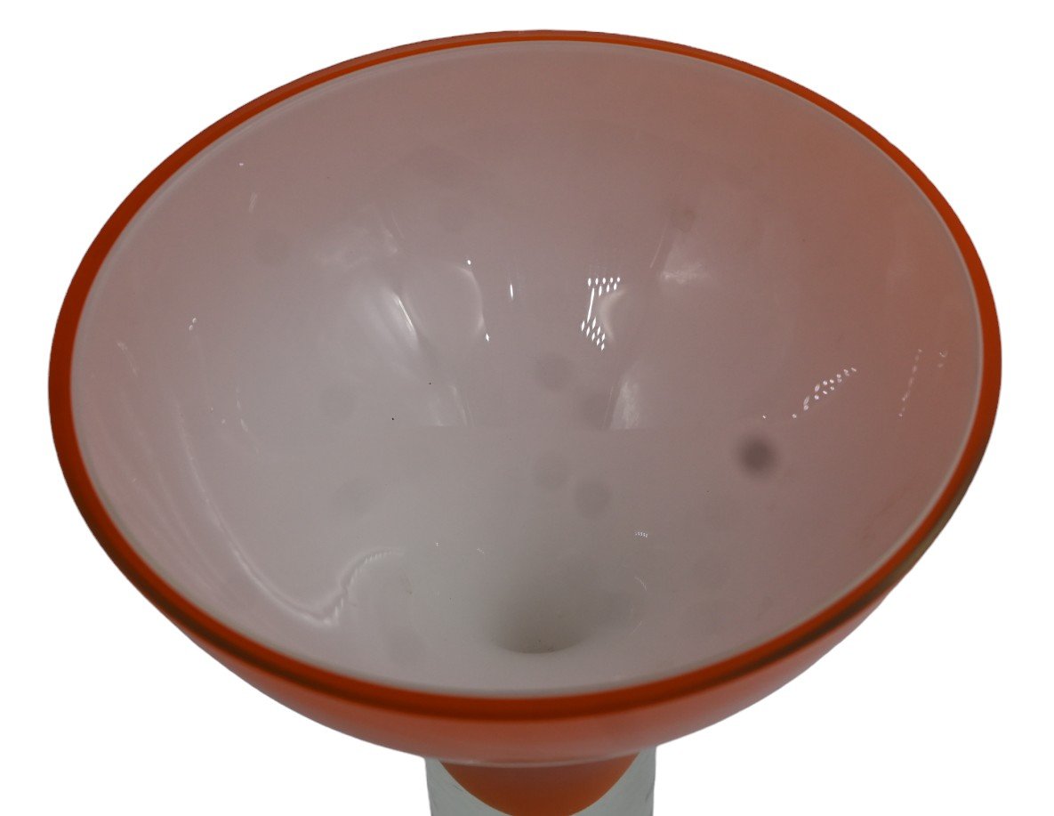 Vase Murano Sommerso Vintage En Verre Orange Par Flavio Polo Pour Seguso Vetri d'Arte-photo-3