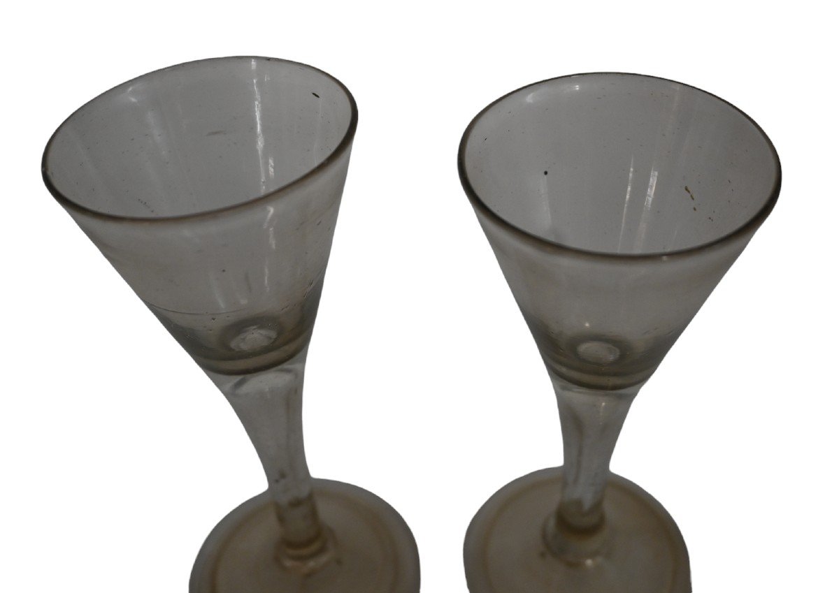 Paire De  Verres à Vin, 18ème Siècle-photo-1
